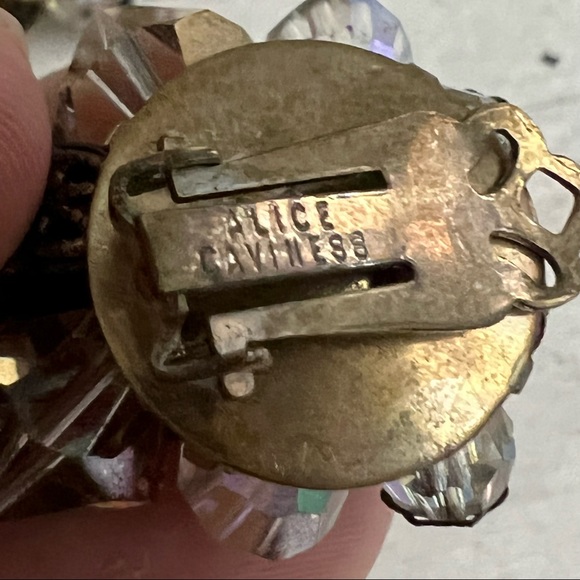 Alice Caviness Vintage Aurora Borealis Necklace and Earring Statement Set - Picture 14 of 15